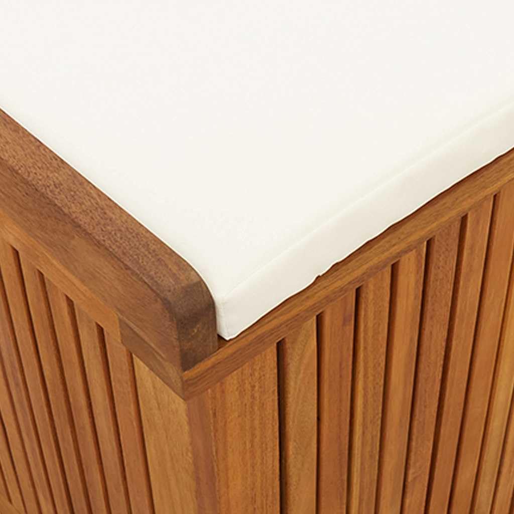 Outdoor-Kissenbox 150x50x60,5 cm aus Massivholz Akazie mit wasserfestem Innenbeutel und Belüftungslatten für Gartenbedarf