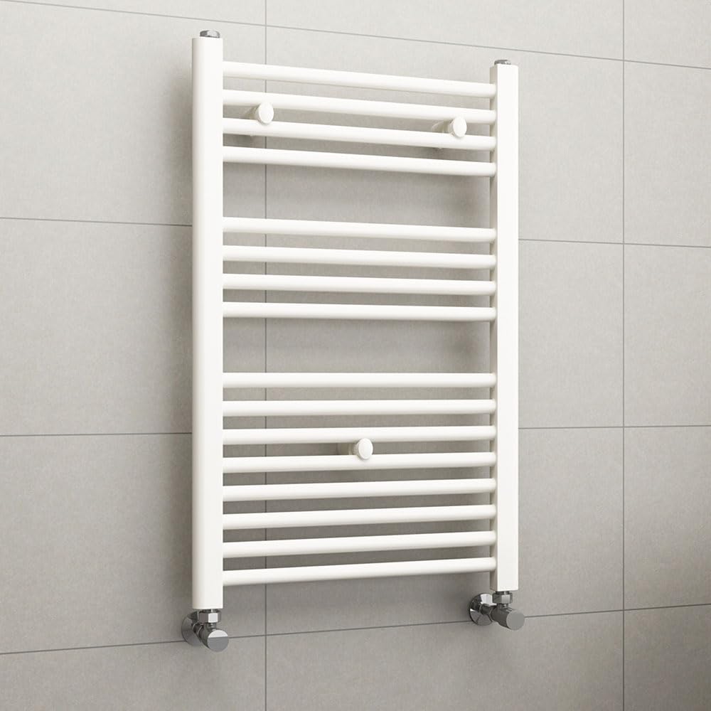 Kibath L305474 Toallero Secatoallas radiador para integrar en Circuito de Agua Caliente, Tubos de Acero con Acabado Lacado en Blanco 800x500. Válido para Red de calefacción estandar