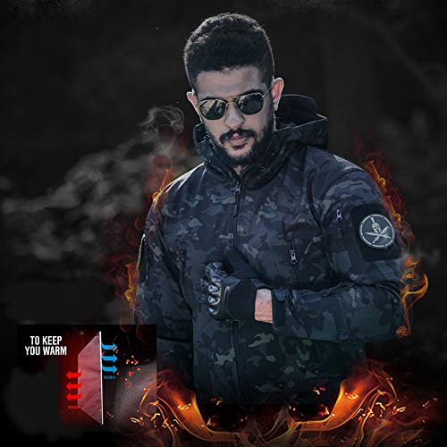 ANTARCTICA Men's Outdoor Waterproof Soft Shell Hooded Military Tactical Jacket (Black Camo, XL) - Thumbnail 4