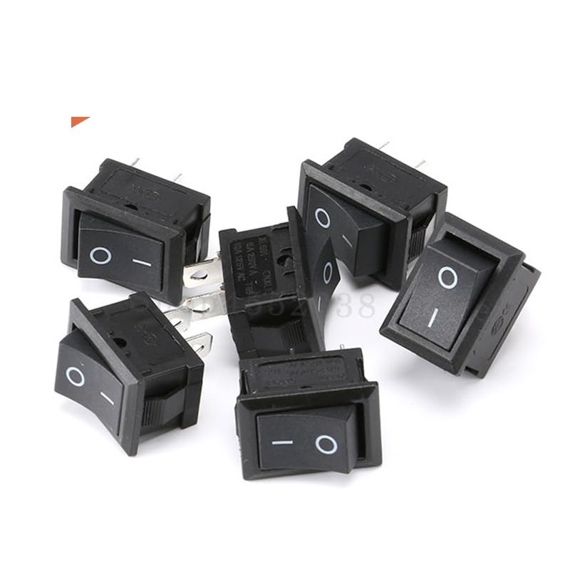 10PCS/LOT 15 * 21mm 2 Pin SPST ON/Off Boat Rocker Switch 6A-10A 110V 250V KCD1-101 Snap-in Black Switches(5 Pieces)