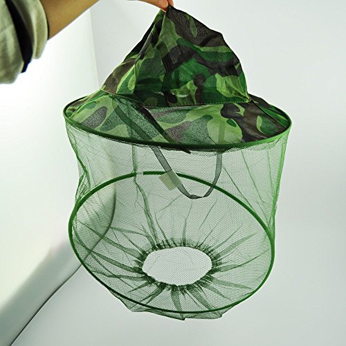 Nalmatoionme Green Camouflage Mesh Net Pattern Cap Hood Anti Mosquito Nylon Hat