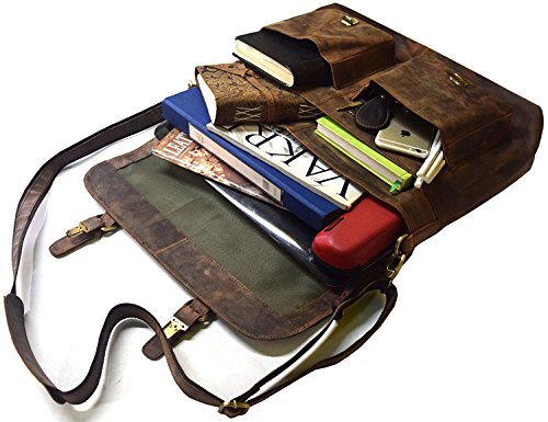 Bolso Maletín Retro de Cuero Buffalo 18 pulgadas Marrón miniatura 6