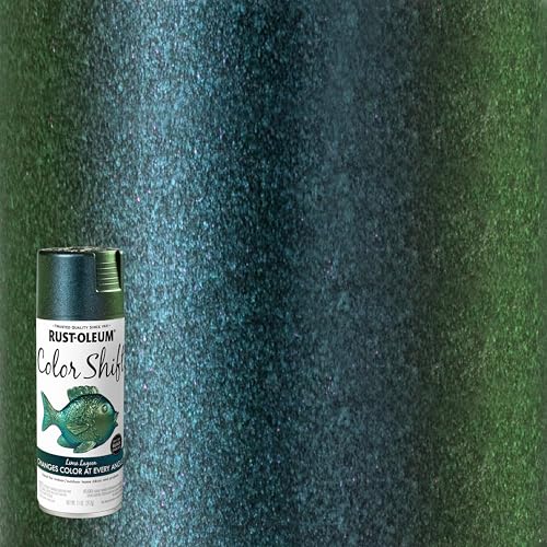 Image of Rust-Oleum Color Shift Lime Lagoon Spray Paint | Color Changing Finish, Iridescent Effect, Crafts, Decor & Accessories, Multi-Angle Appearance, 11 Oz