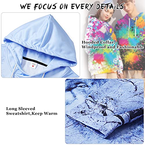 NEWISTAR Felpe con Cappuccio Unisex 3D Pullover