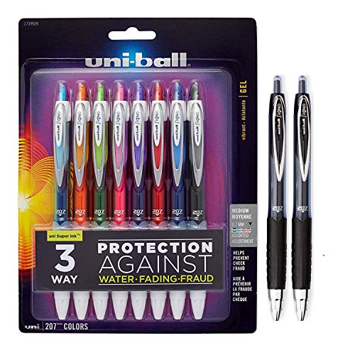 Uni-Ball Pack 10 Bolígrafo Gel Punta 0.7 mm Multicolor