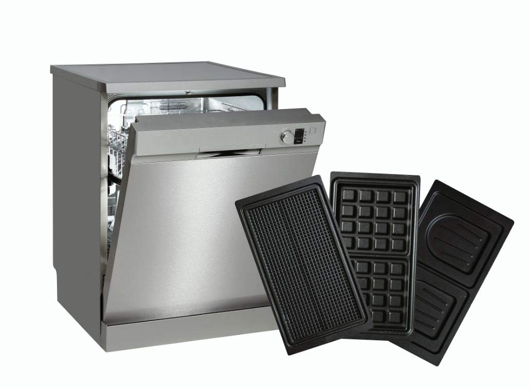 SENYA Appareil à gaufres et croque-monsieur, Gaufrier 3 en 1, Gaufres, Gaufrettes & Croques, 3 Plaques Interchangeables Antiadhésives, Rangement Vertical, Facile à Nettoyer