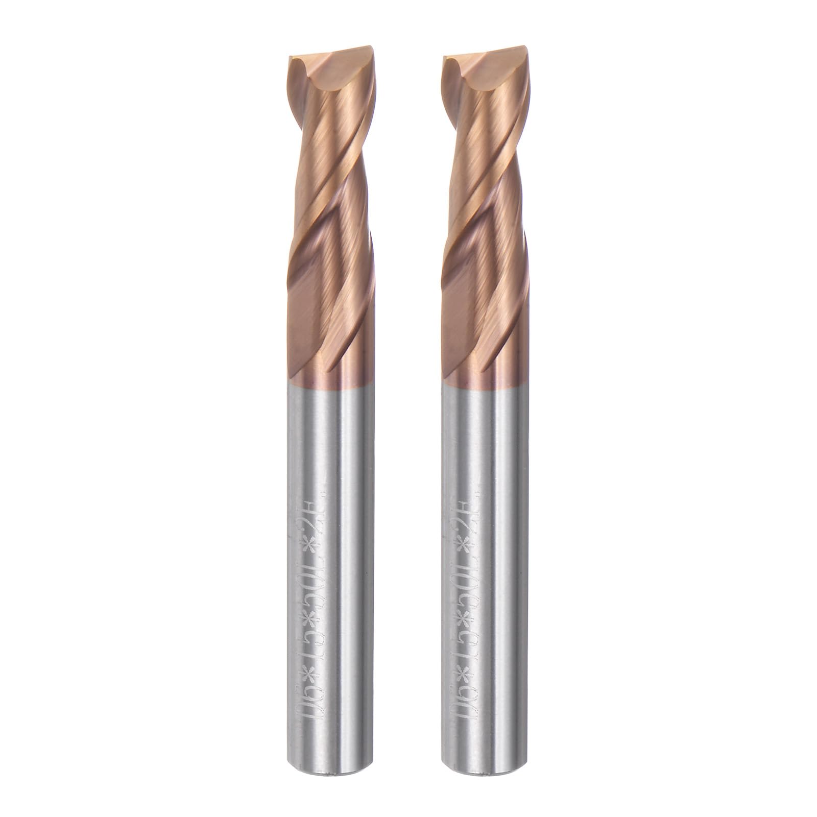 QUARKZMAN 2Pcs Fraises à Bout Carré de 6mm de Diamètre et de 6mm de Queue, 2 Flûtes, en Carbure Hrc55 Revêtu d'Altin, pour Fraiser en Bout, Usinage Cnc, Noir