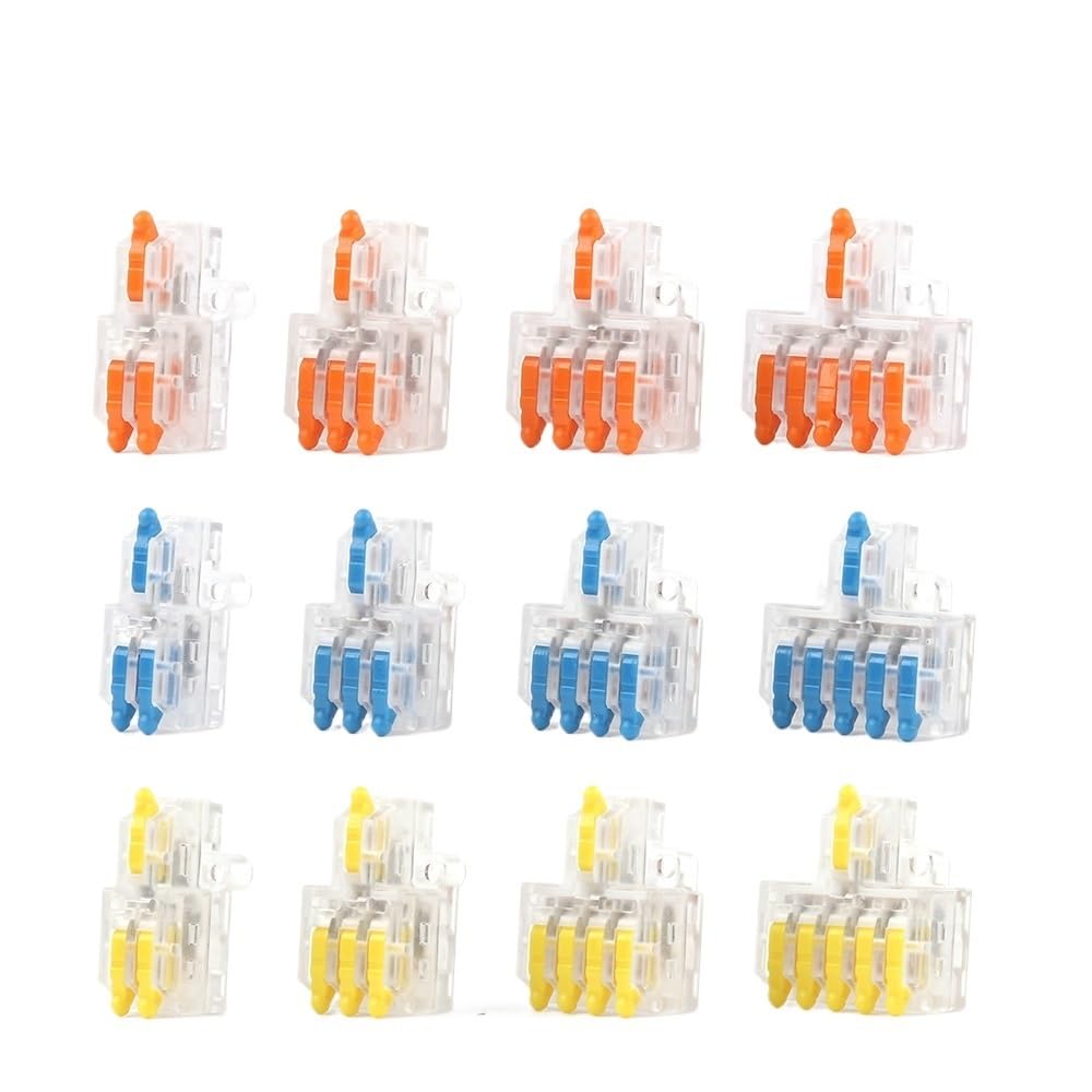 25/50/100Pcs Transparent Can Fixed Wire Splitter Compact Conductor Terminal Block Fast Cable Splicing Wiring Connector(D1-5TO,25PCS)