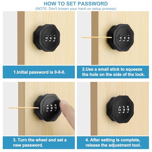 PATIKIL Combination Cam Lock 2 Pcs Zinc Alloy Keyless 3-Digit Password File Cabinet Lock 13/16" Cylinder Chrome Finish Security Lock with Screw for Drawer Cupboard Silver by PATIKIL - Image 8