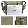 JAKAGO Messenger Shoulder Bag 13 Inch, Multi Pockets Canvas Crossbody Bag for Men/Woman,Casual Lightweight Satchel for Travel Outdoor Hiking Working Daily Use (Green) #3