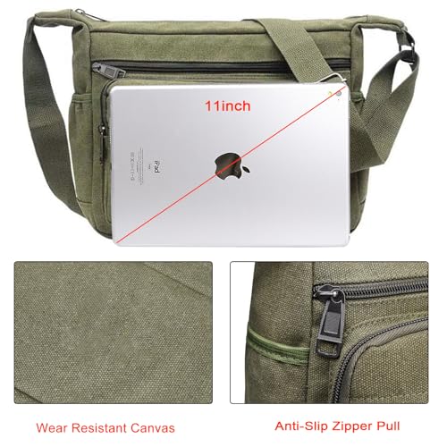 JAKAGO Umhängetasche Herren, Multi-Tasche Schultertaschen,Arbeitstaschen Herren & Damen,für Outdoor,Reisen,Arbeiten,täglicher Gebrauch (Grün)