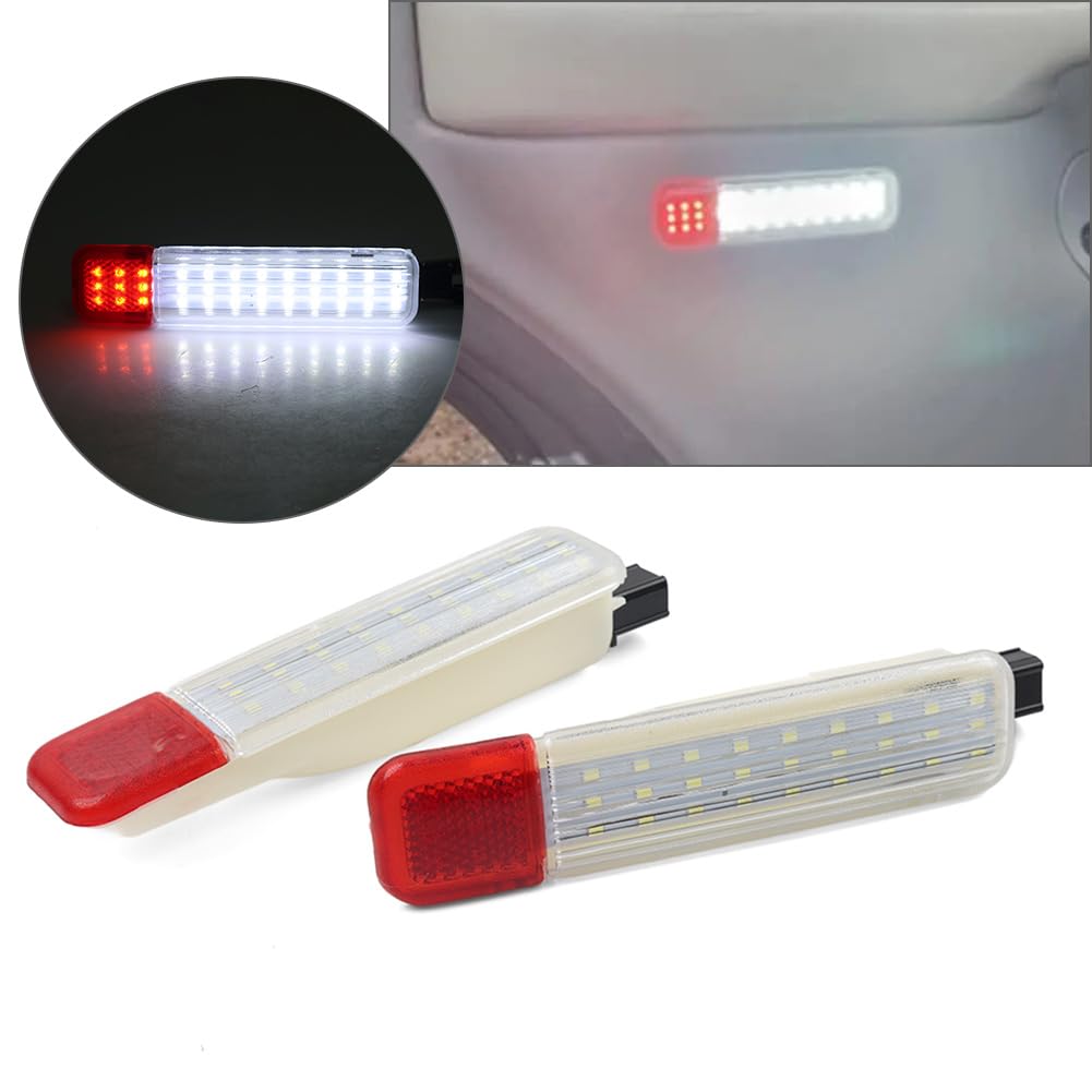 Cninba13 Door Panel Interior Courtesy Warning Light Lamp Clear + Red ABS For GMC Sierra Yukon C/K 1500