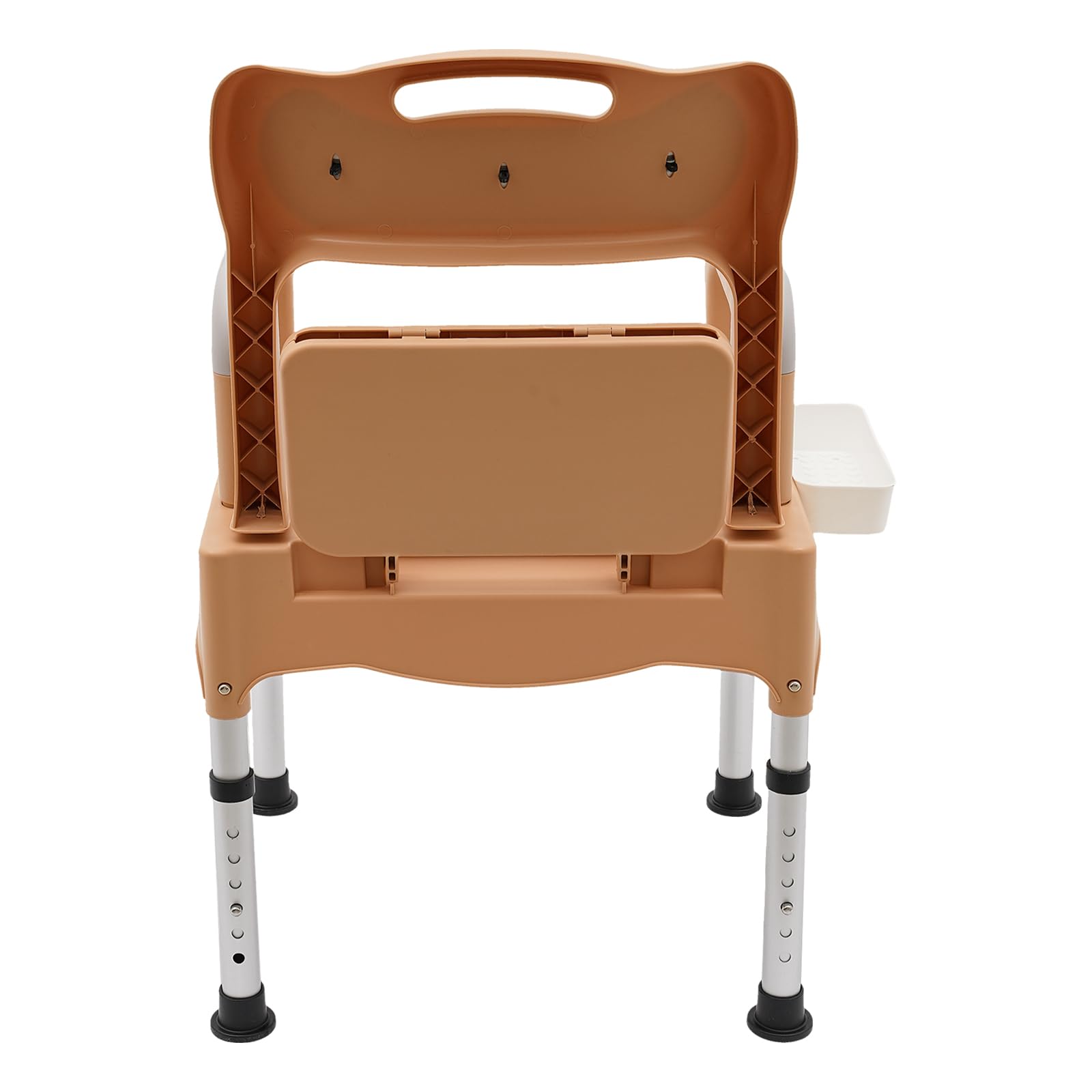Toilettenstuhl für Senioren Tragbare Toilette Stuhl höhenverstellbaren toilettenstuhl mit papier halter gepolsterter Sitzplatte und Nachtlicht Tragfähigkeit 250kg