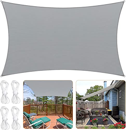 Sonnensegel, Sonnenschutz Sonnendach, 98% UV Block Sun Segel, Rechteckig 2x3 m Wasserabweisend 420D PES Schattenspender Garten Balkon Terrasse, Outdoor Seil mit Reißfestigkeit Cover