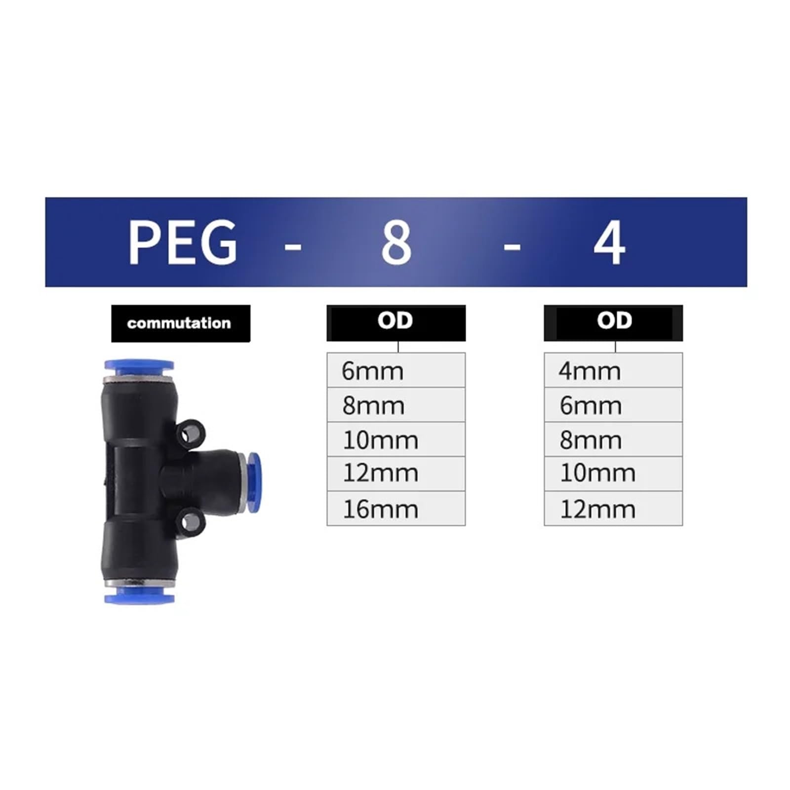 100 accesorios neumáticos de presión, conector de tubo de aire de plástico para acoplamiento de manguera de agua