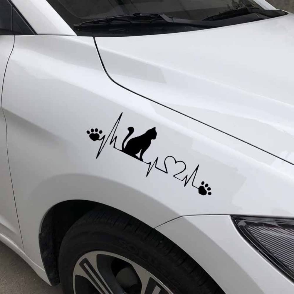 2 Stuks Grappige Kat Auto Sticker Kat Poot Vinyl Venster Auto Decal Zwarte Auto Stickers 18.1X7.1 Cm Decoratie Sticker Grappige Auto Bumper Sticker