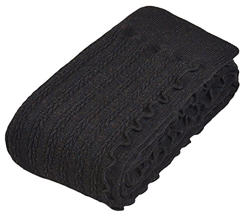 Girls' Warm Winter Cable Knit Footless Tights Fleece Lined Leggings