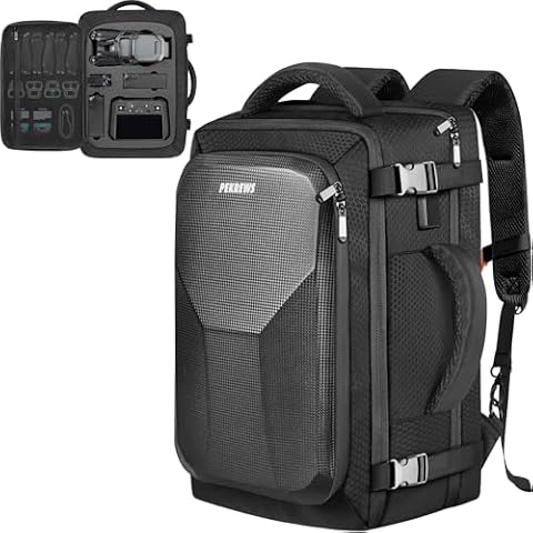 PEKREWS Mavic 3 Pro Case, Mavic 3 Case, Expandable Carry On Backpack Fits 17.3 Inch Laptop, Travel Large Capacity Mavic 3 Pro Bag for DJI Mavic 3/3 Pro, DJI RC Pro/RC/RC-N1, Drone Accessories Cover