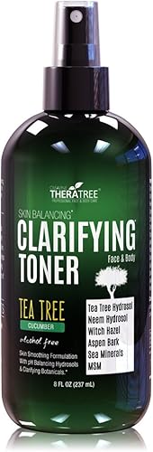 Tónico aclarador con MSM, té de árbol e hidrosol Neem, control de acné para rostro y cuerpo, reductor natural de poros, aceite para suavizar,