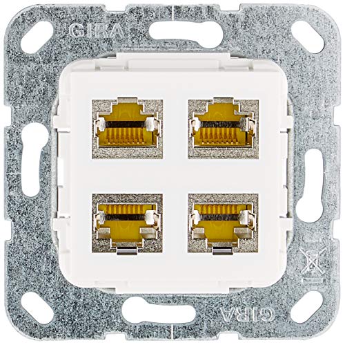 RJ45 Cat 6A Gira 569903 blanc pur avec module LSA Plus à 4 compartiments - 2
