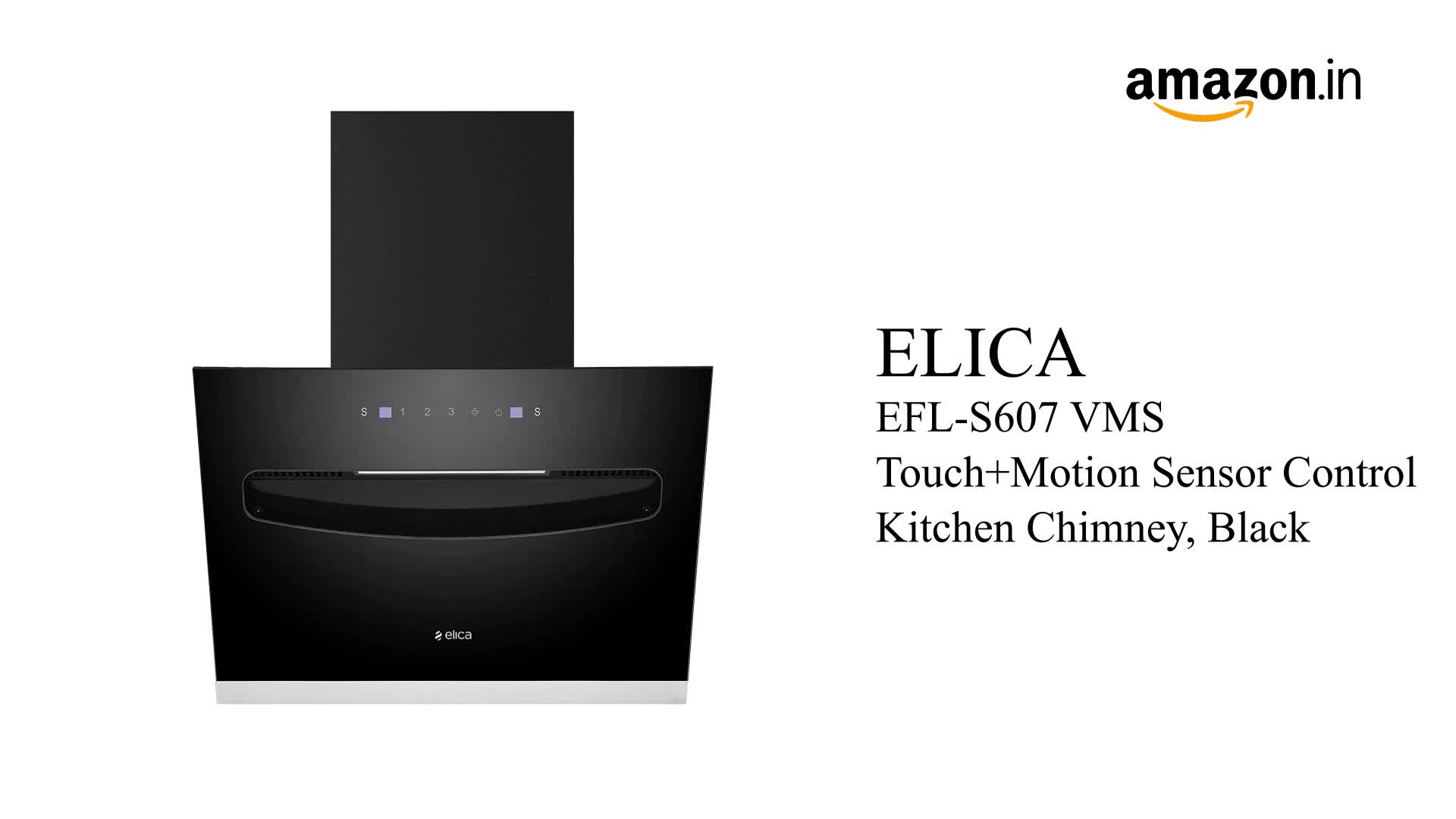 Elica 60 cm 1100 m3/hr Filterless Chimney (EFLS607 VMS, Motion Sensor
