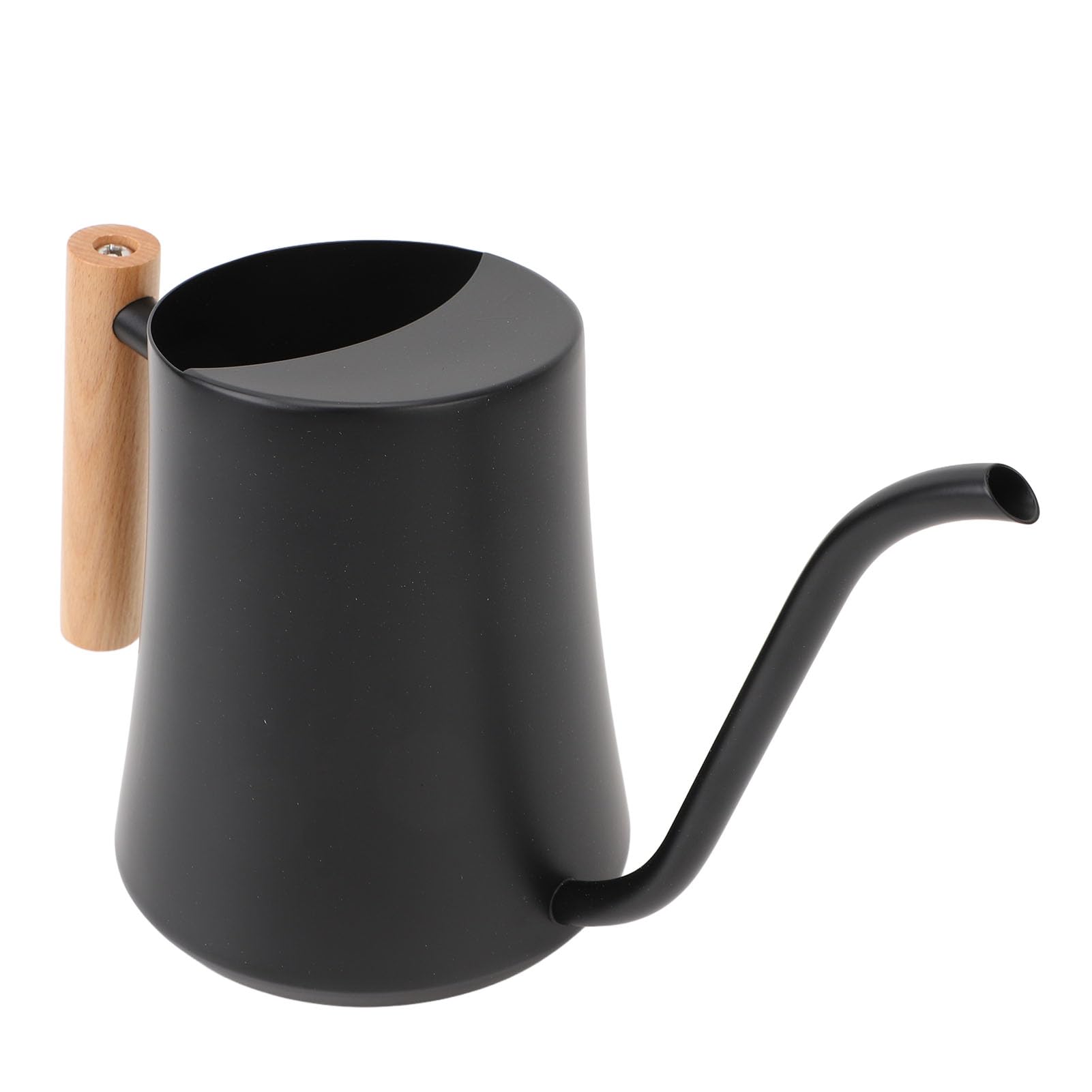 Wakects Regadera de Interior Regadera de Acero Inoxidable 1L Caño Largo de Madera Negro Mate para Plantas de Interior Plantas de Suculentas Bonsai Oficina en Casa (Negro Mate)