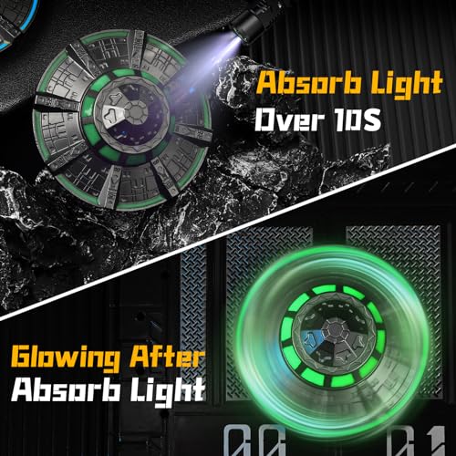 Image of UFO Fidget Spinner for Kids Adults, Metal Luminous Space Desk Toy, Cool EDC Gadgets Anxiety Stress Relief Toys, Holiday Stocking Stuffer, Birthday Party Favor Gifts for Office Spaceship Toy