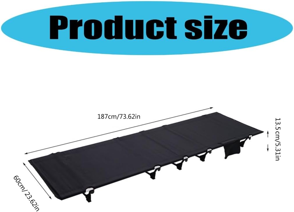 Portable Folding Bed Camping Cot Aluminum Alloys Sleep Cot for Outdoor Hiking Backpacking Travel Easy to Carry