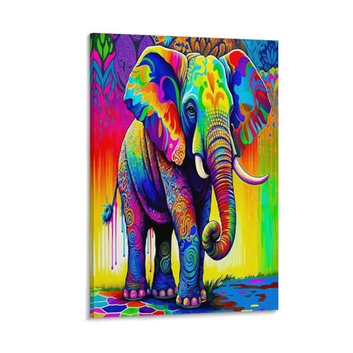 Art mural éléphant pour salon moderne grand format