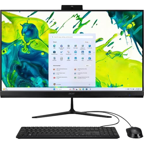 Image of acer Aspire C27 27 Inch All in One Desktop Ryzen 5 7430U 16GB RAM 512GB SSD FHD IPS 120Hz WiFi 6E Bluetooth Webcam Windows 11 Bundle Antivirus Mouse Pad Screen Cleaner 24 Month CPS Warranty