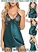 Avidlove Women Lingerie V Neck Nightwear Sexy Satin Sleepwear Lace Chemise Mini Teddy Small, Dark Green