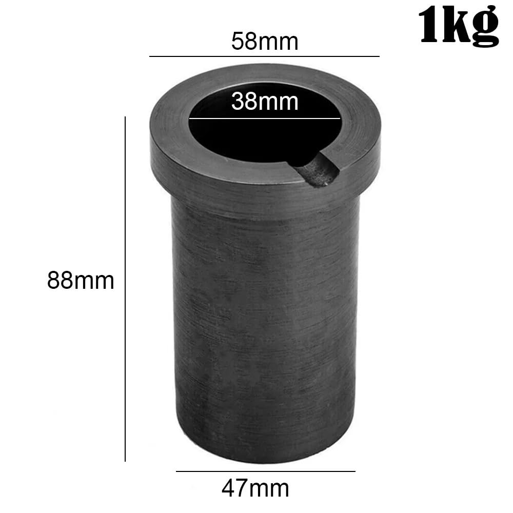 Gussform aus Metall Graphittiegel 58 x 88 mm, Graphitofen 1 kg, Metallschmelz-Raffiniertiegel for Gold, Silber, Kupfer, Messing, Aluminium