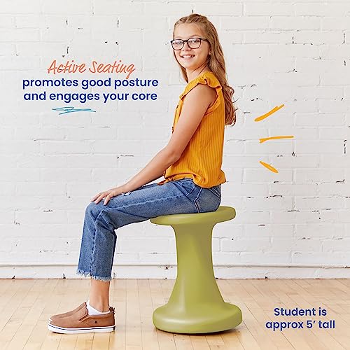 Image of ECR4Kids Twist Active Wobble Stool, 18in Seat Height, Classroom Furniture, Fern Green