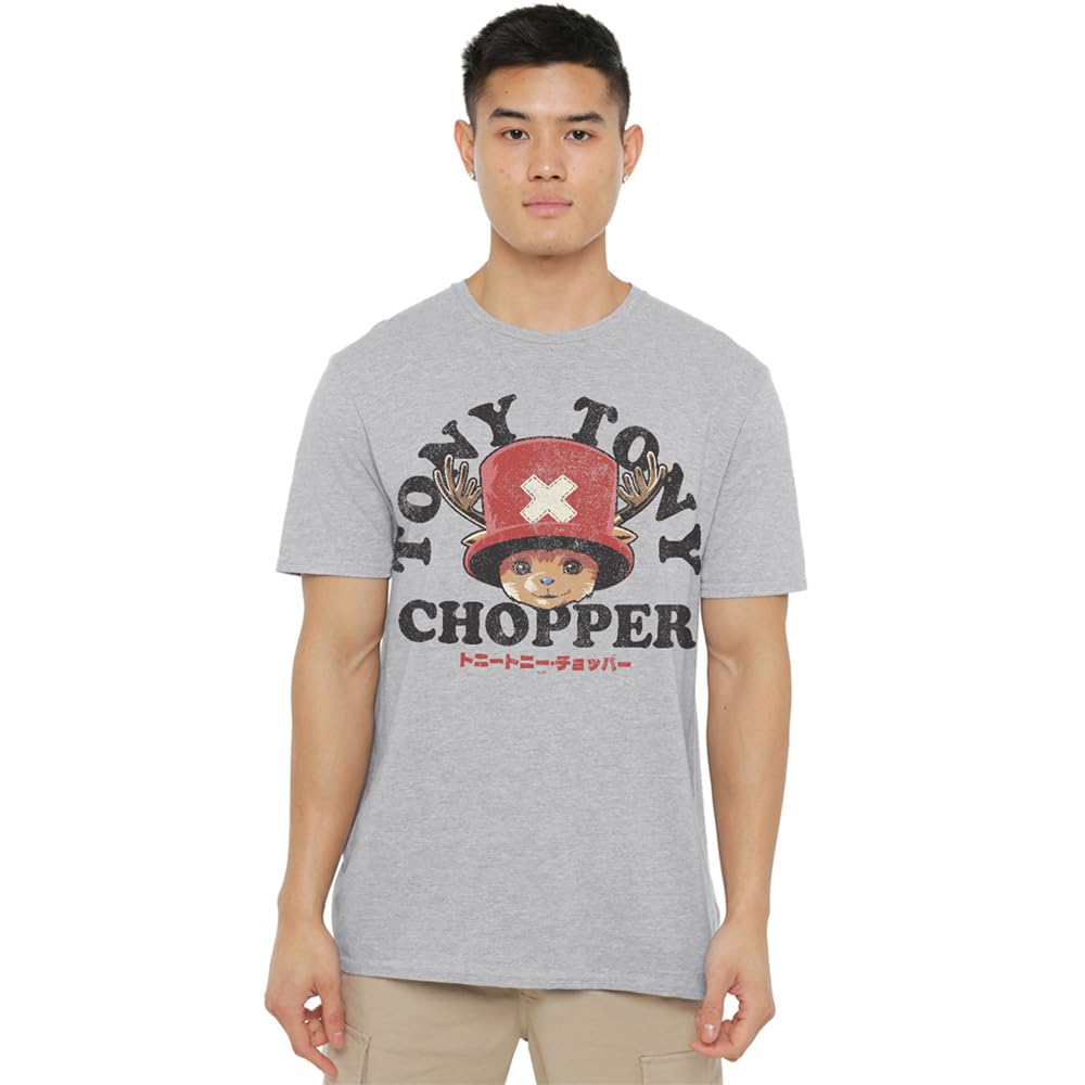One Piece Season Two Chopper Face Unisex T Shirt, Heather Grey, X-Large