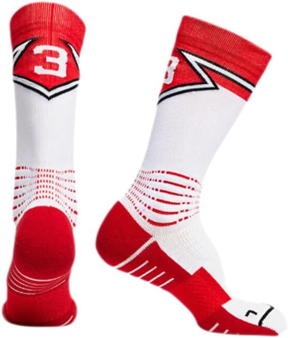 Compression Cushioning Basketball Socks,Shock Absorbing and Anti-slip,Thick Bottom Tall Design,Men Women,3 Pair