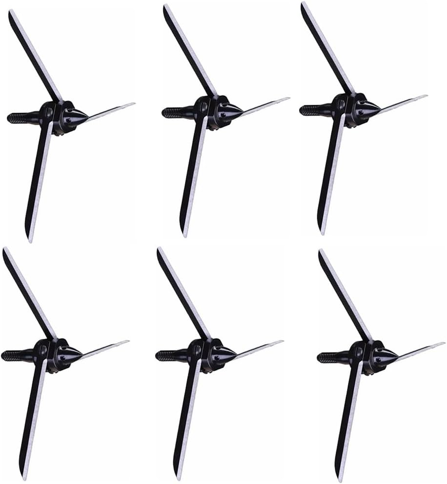 6pcs Turkey Hunting Broadheads 120 Grain 420 Stainless Steel 3 Fixed Blades, 3.5" Cutting Diameter for Compound & Recurve Bows, Razor Sharp & Durable Design for Efficient Hunting