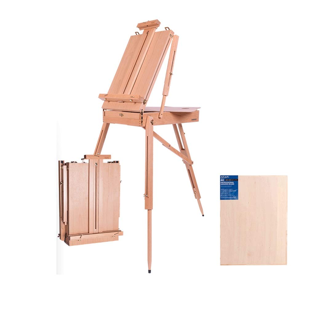CWCQGH Easel Portable Folding Durable Wooden Easel for Color Painting Sketch Box Artist Painters Tripod Painting Supplies Easels Table Easel