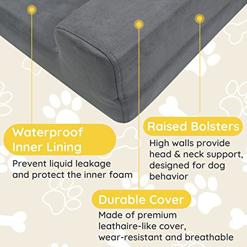 Memory Foam Orthopedic Dog Bed - Premium Comfort For Dogs And Cats - Chew Proof Thicken Sofa Foam Couch Bed With Washable Cover & Non-Slip Bottom - Certipur-Us Certified- 7 Inch Grey L #TOP4