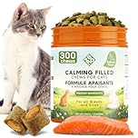 ZENO Hemp Calming Chews For Cats Anxiety 300 pcs - Feline Anxiety Relief with Melatonin - For stress, travel, check-up, restlessness or separation - Crunchy & Creamy Salmon Cat Calming Treats