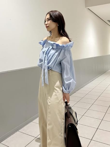 Amazon | [フレイ アイディー] オフショルパフスリーブブラウス