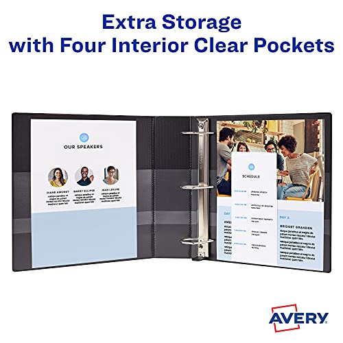 avery durable clear view 3 ring binders 2 inch ezd rings 1 white binder 09501