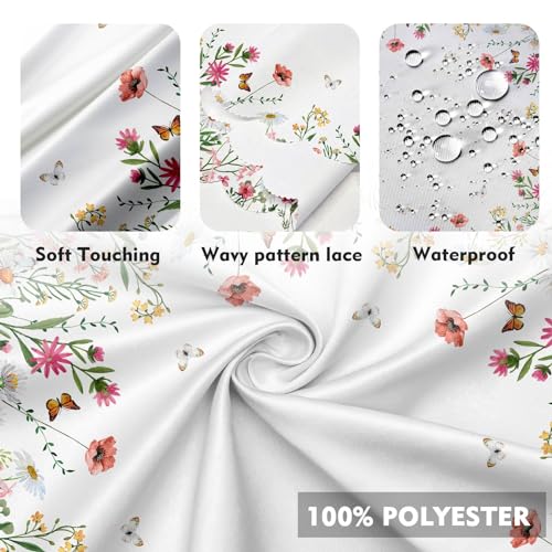Eikione Round Tablecloth Floral Table Cloth, Colorful Tablecloths Polyester Waterproof Stain Wrinkle Free, Circle Tablecloth Indoor and Outdoor Table Cover for Home by Eikione - Image 5