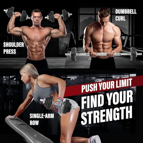 Image of Yes4All Old School Adjustable Dumbbell Set with Weight Plates, Star Lock Collars /Connector, 40lbs to 200lbs Adjustable Weight Plates Set