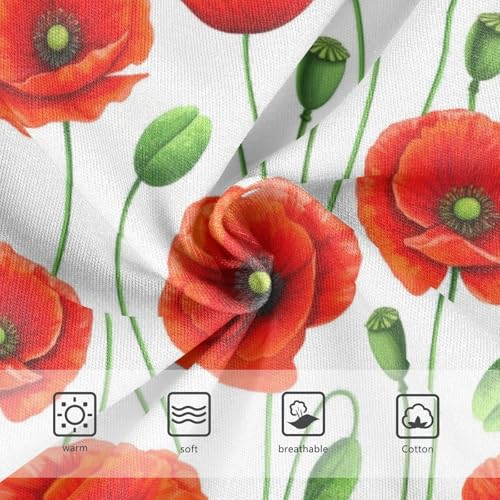 Joisal Toddler Underwear Floral 2t Cotton Panties for Girl Durable Kids Briefs Undies Bright Red Flowers White3