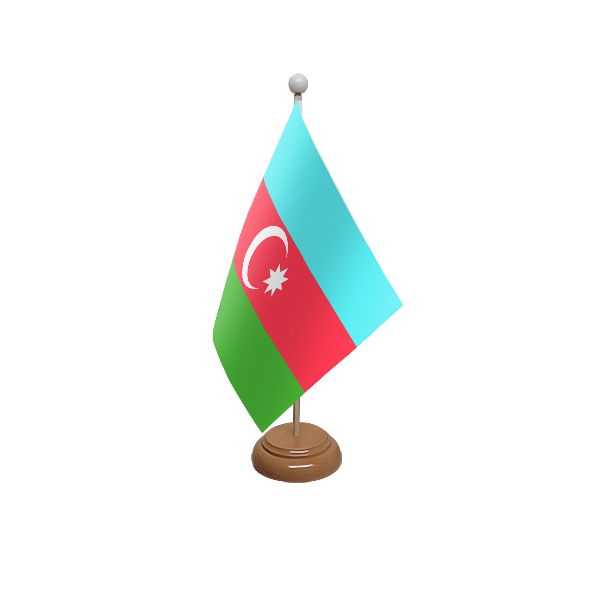 Flagtex Azerbaijan Wooden Table Flag With Wooden Base