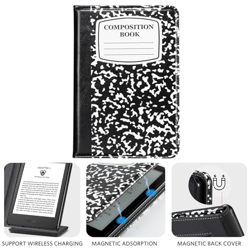 Image of CoBak Case for 6 inch E-Reader - PU Leather Smart Cover with Auto Sleep /Wake & Hand Strap, not Compatible with Kobo Clara,Blackfolio