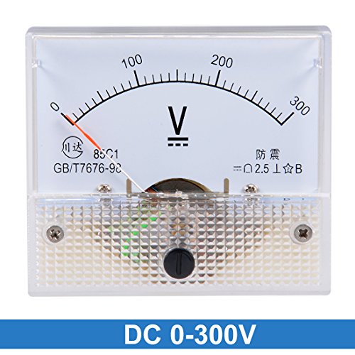 Image of uxcell DC 0-300V Analog Panel Voltage Gauge Volt Meter 85C1 2.5% Error Margin
