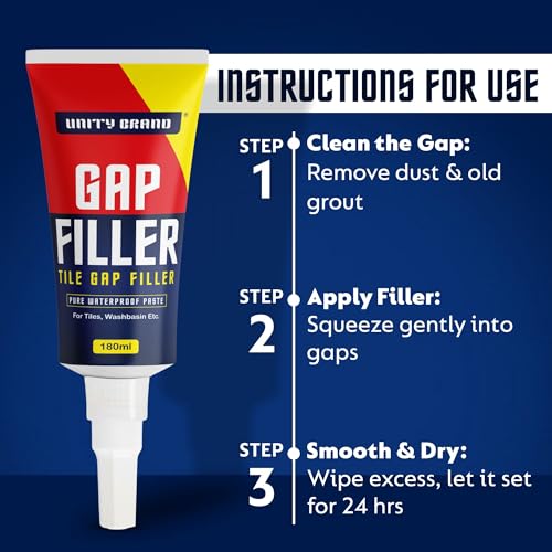 Image of Unity Brand Wall Gap & Crack Filler (White), DIY Waterproofing for Home Repairs, Kitchen Sink & Wall Cracks, Bathroom Tile Gaps Sealant, Metal, Wood, PVC, Best for Wet & Damp areas (Pack 2 /360 ML)