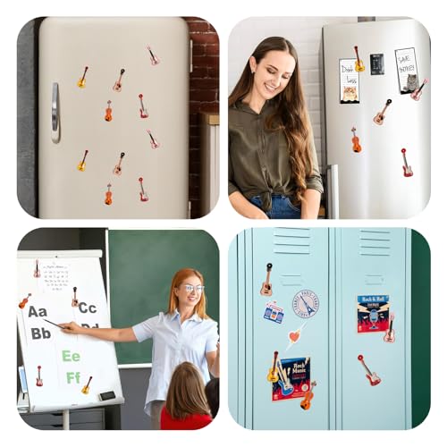 Imán decorativo para refrigerador con diseño de guitarra miniatura 4