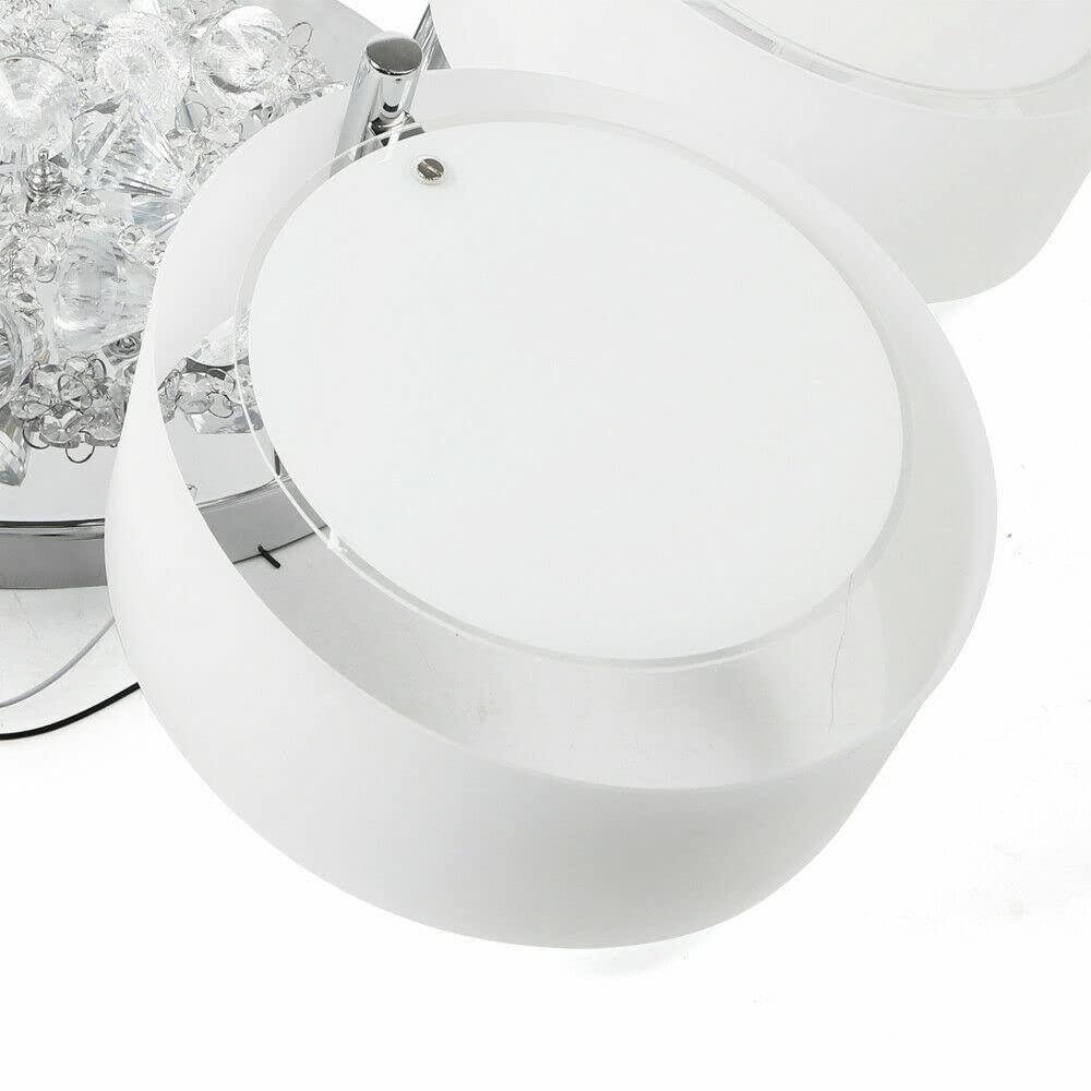 LED Cristal Plafonnier,Acrylique Cristal Lustre LED,Lumière Tricolore Réglable,pour Chambre à Coucher,Salon,Salle à Manger